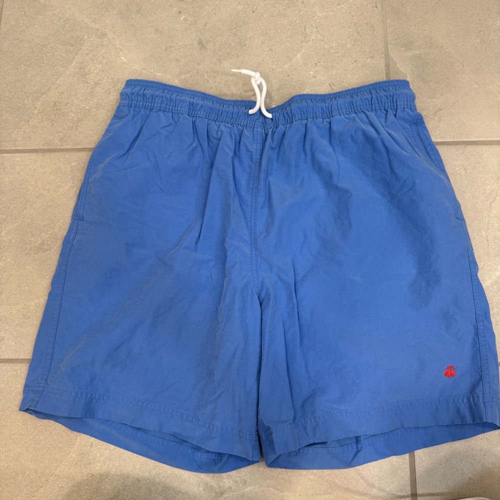 Brooks Brothers 346 Mens Blue Swim Trunks Mesh Lined Size Large 6 Inch Inseam